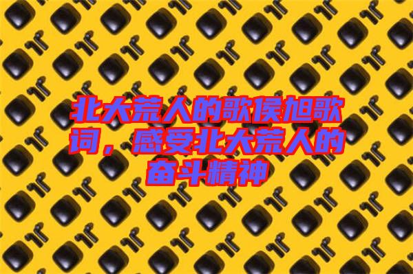 北大荒人的歌侯旭歌詞，感受北大荒人的奮斗精神