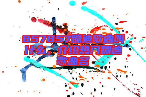 857857蹦迪歌曲叫什么，介紹熱門蹦迪歌曲名