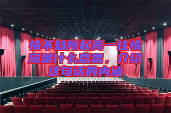 情不知所起而一往情深是什么意思，介紹這句話的內(nèi)涵