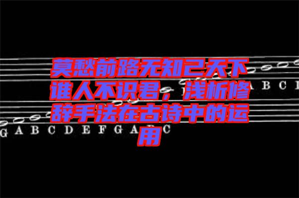 莫愁前路無(wú)知己天下誰(shuí)人不識(shí)君，淺析修辭手法在古詩(shī)中的運(yùn)用
