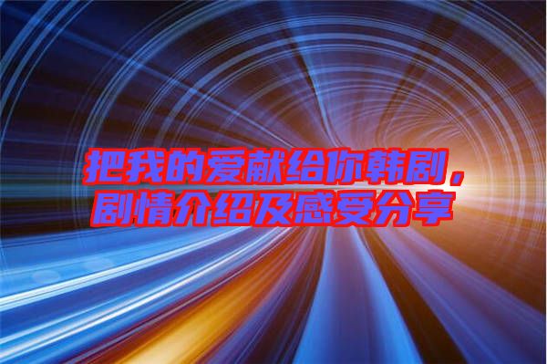 把我的愛(ài)獻(xiàn)給你韓劇，劇情介紹及感受分享