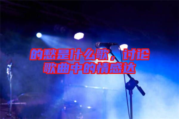 的愁是什么歌，討論歌曲中的情感達(dá)