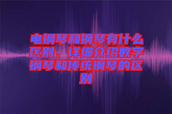 電鋼琴和鋼琴有什么區(qū)別，詳細介紹數(shù)字鋼琴和傳統(tǒng)鋼琴的區(qū)別