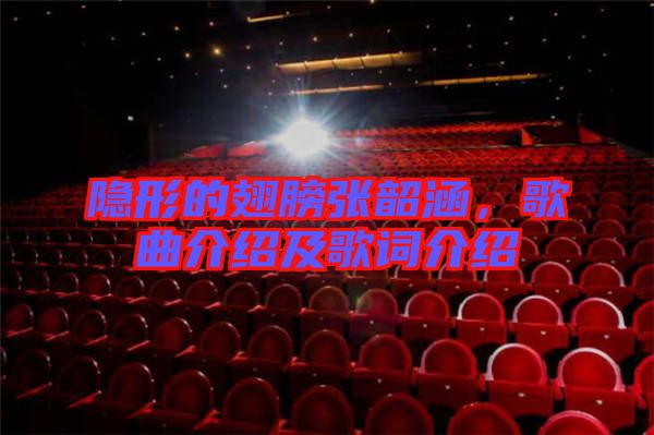 隱形的翅膀張韶涵，歌曲介紹及歌詞介紹