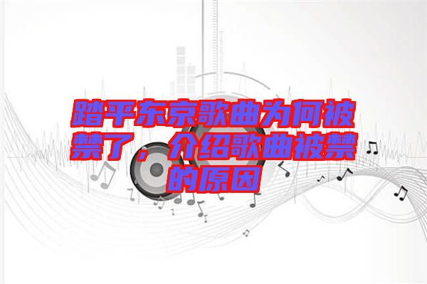 踏平東京歌曲為何被禁了，介紹歌曲被禁的原因