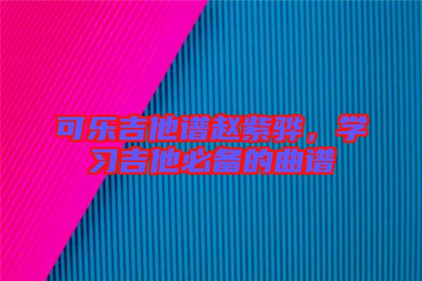 可樂(lè)吉他譜趙紫驊，學(xué)習(xí)吉他必備的曲譜