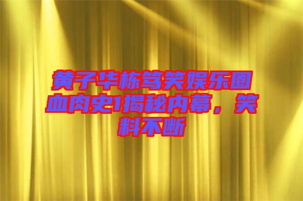 黃子華棟篤笑娛樂圈血肉史1揭秘內(nèi)幕，笑料不斷