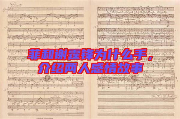 菲和謝霆鋒為什么手，介紹兩人感情故事