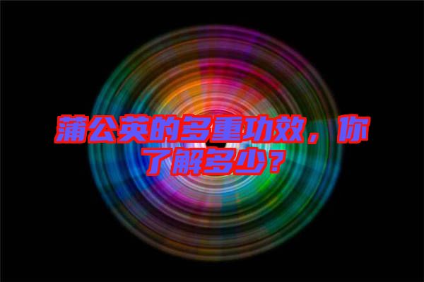 蒲公英的多重功效，你了解多少？