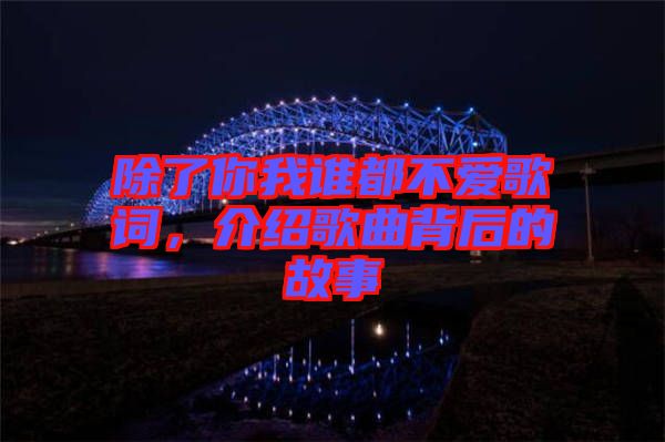 除了你我誰都不愛歌詞，介紹歌曲背后的故事