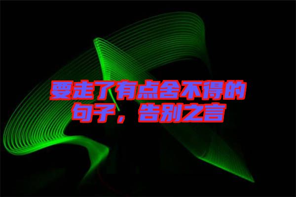 要走了有點舍不得的句子，告別之言