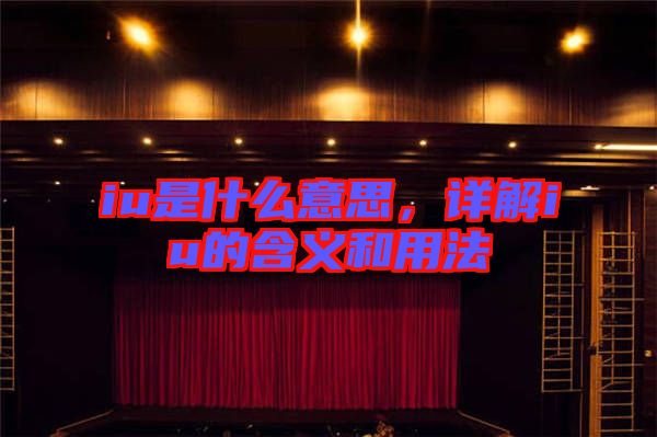 iu是什么意思，詳解iu的含義和用法