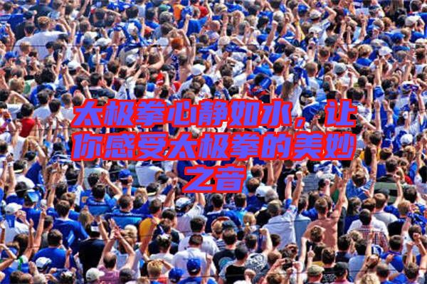 太極拳心靜如水，讓你感受太極拳的美妙之音