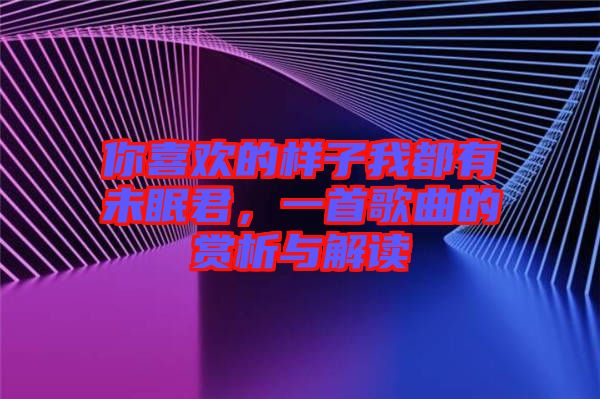 你喜歡的樣子我都有未眠君，一首歌曲的賞析與解讀