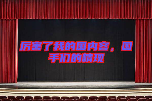 厲害了我的國內容，國手們的精現