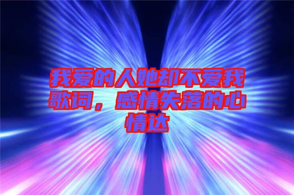 我愛的人她卻不愛我歌詞，感情失落的心情達