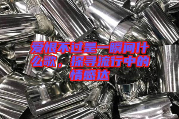 愛恨不過是一瞬間什么歌，探尋流行中的情感達(dá)