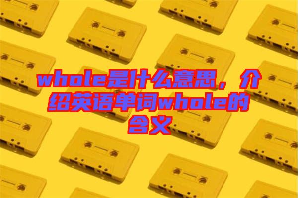 whole是什么意思，介紹英語(yǔ)單詞whole的含義