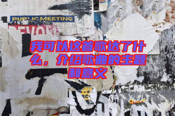我可以這首歌達了什么，介紹歌曲的主題和意義