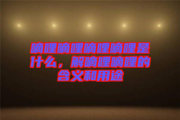 嘀哩嘀哩嘀哩嘀哩是什么，解嘀哩嘀哩的含義和用途