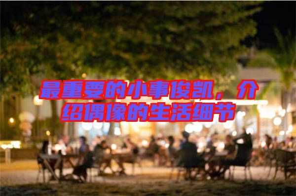 最重要的小事俊凱，介紹偶像的生活細節(jié)