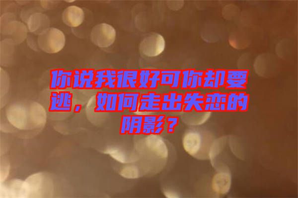 你說我很好可你卻要逃，如何走出失戀的陰影？