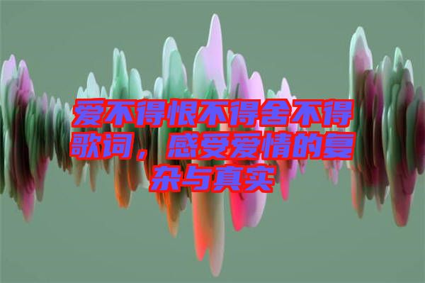 愛不得恨不得舍不得歌詞，感受愛情的復(fù)雜與真實