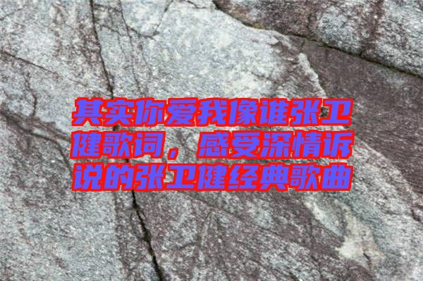 其實(shí)你愛我像誰(shuí)張衛(wèi)健歌詞，感受深情訴說(shuō)的張衛(wèi)健經(jīng)典歌曲