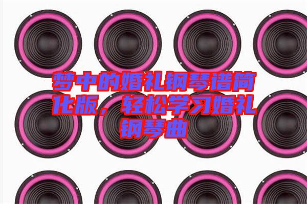 夢中的婚禮鋼琴譜簡化版，輕松學習婚禮鋼琴曲