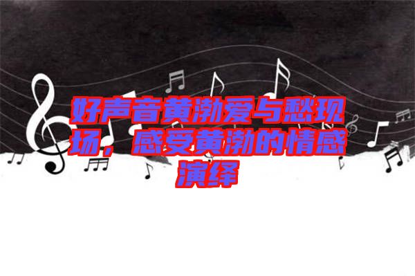 好聲音黃渤愛與愁現(xiàn)場，感受黃渤的情感演繹