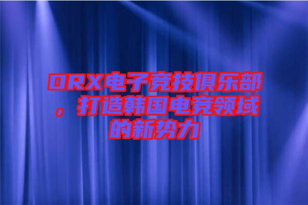 DRX電子競(jìng)技俱樂(lè)部，打造韓國(guó)電競(jìng)領(lǐng)域的新勢(shì)力