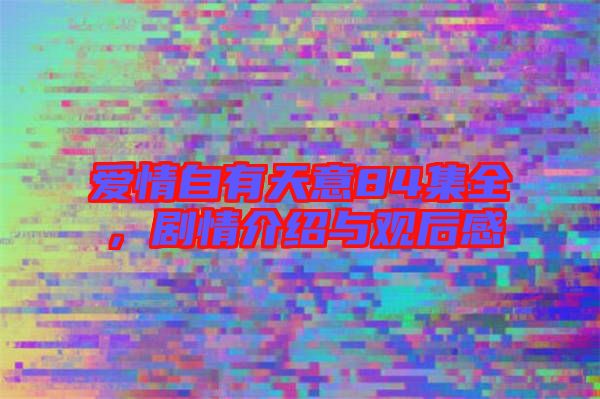 愛情自有天意84集全，劇情介紹與觀后感