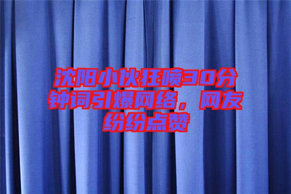 沈陽小伙狂噴30分鐘詞引爆網(wǎng)絡，網(wǎng)友紛紛點贊