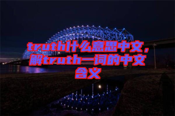 truth什么意思中文，解truth一詞的中文含義