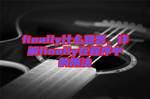 finally什么意思，詳解finally在程序中的用法
