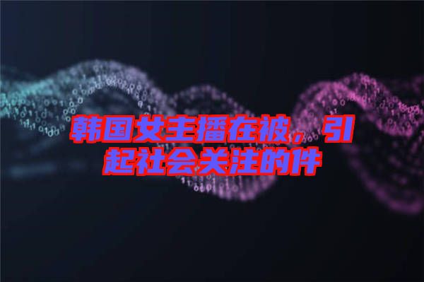 韓國女主播在被，引起社會關(guān)注的件