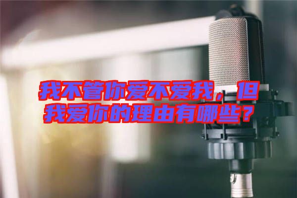 我不管你愛(ài)不愛(ài)我，但我愛(ài)你的理由有哪些？
