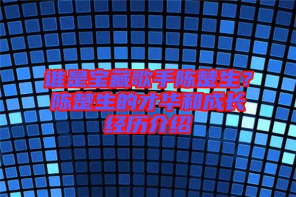 誰是寶藏歌手陳楚生？陳楚生的才華和成長經(jīng)歷介紹