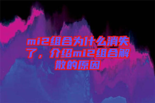 mi2組合為什么消失了，介紹mi2組合解散的原因