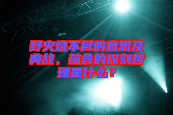 野火燒不盡的意思及典故，蘊(yùn)含的深刻哲理是什么？
