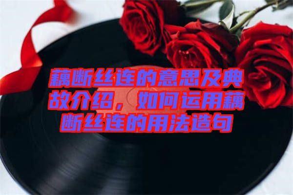 藕斷絲連的意思及典故介紹，如何運(yùn)用藕斷絲連的用法造句