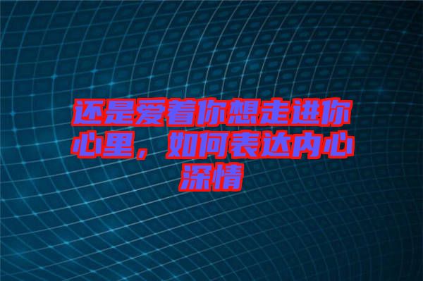 還是愛著你想走進你心里，如何表達內(nèi)心深情