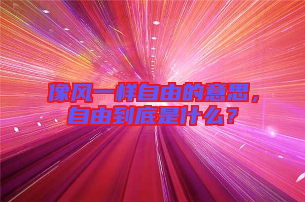 像風(fēng)一樣自由的意思，自由到底是什么？