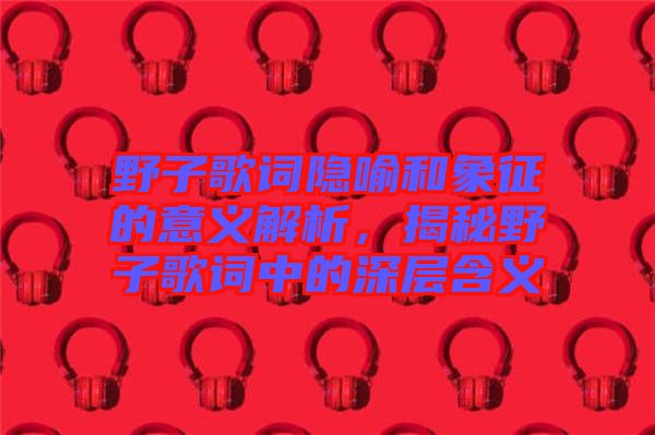 野子歌詞隱喻和象征的意義解析，揭秘野子歌詞中的深層含義