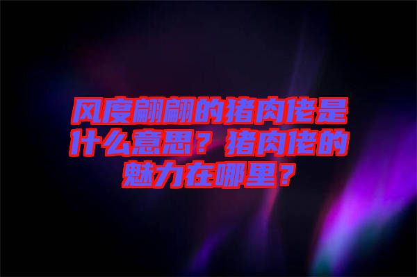 風(fēng)度翩翩的豬肉佬是什么意思？豬肉佬的魅力在哪里？
