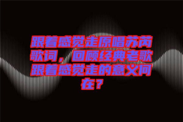 跟著感覺走原唱蘇芮歌詞，回顧經(jīng)典老歌跟著感覺走的意義何在？