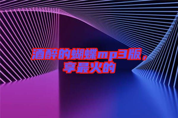 酒醉的蝴蝶mp3版，享最火的